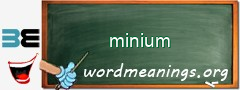 WordMeaning blackboard for minium